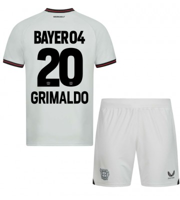 Bayer Leverkusen Alejandro Grimaldo #20 Borta Kläder Barn 2023-24 Kortärmad (+ Korta byxor)